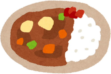 Hand Drawn Illustration of a Plate of Curry Rice